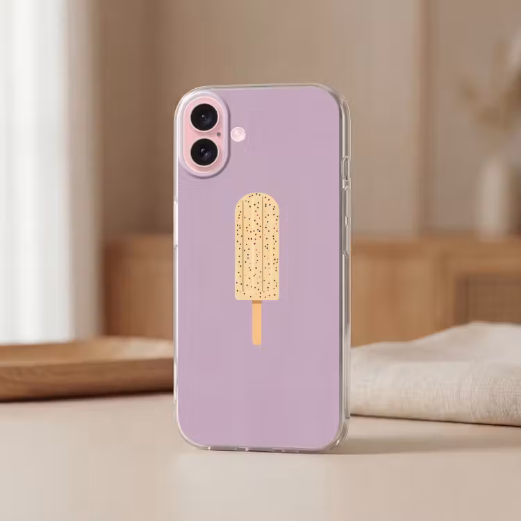 Telefoonhoesje - Beige - Ijsje - Spikkels — 3
