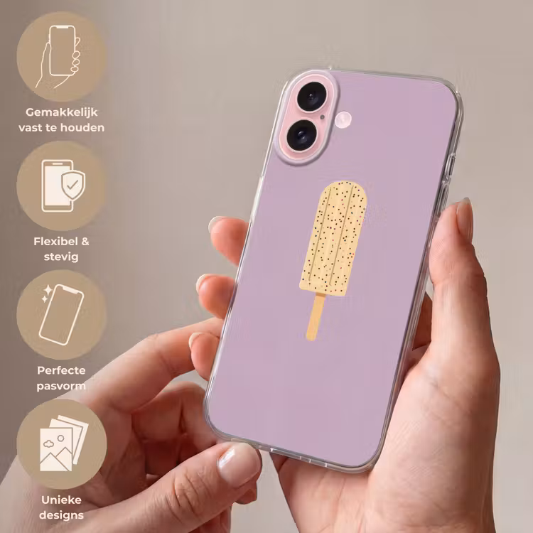 Telefoonhoesje - Beige - Ijsje - Spikkels — 4