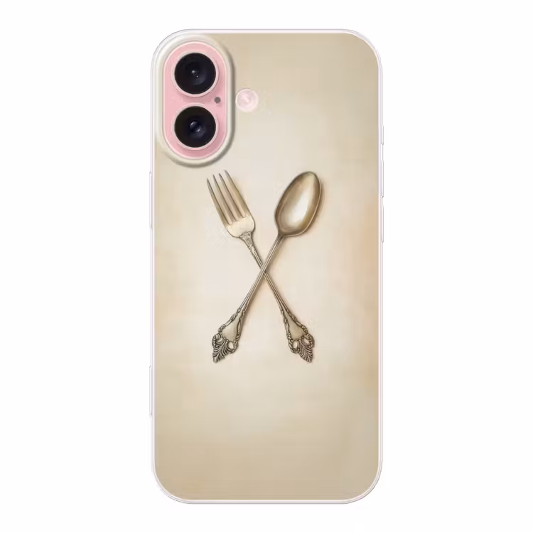 Telefoonhoesje - Beige - Vintage - Bestek — 1