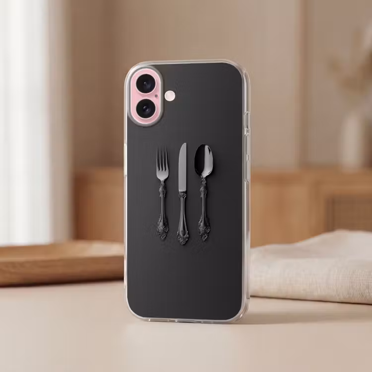 Telefoonhoesje - Bestek - Zwart — 3
