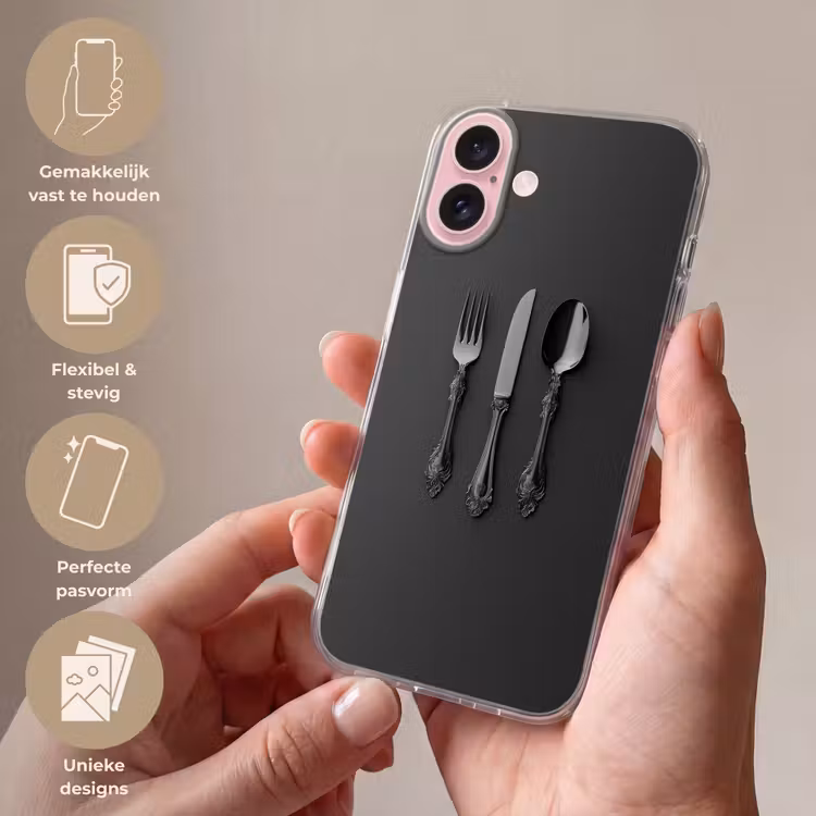 Telefoonhoesje - Bestek - Zwart — 4