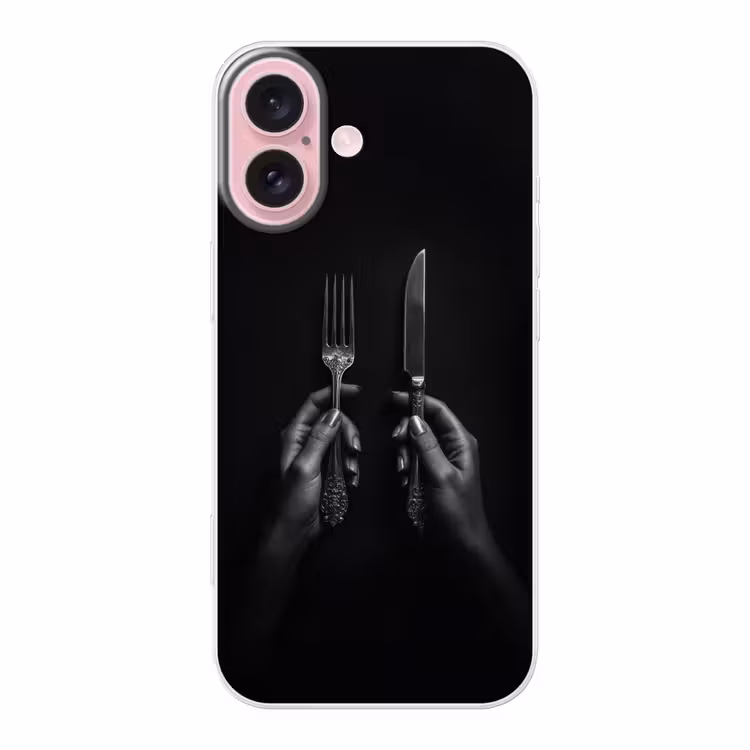 Telefoonhoesje - Bestek - Zwart - Wit — 1