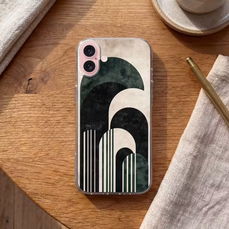 Telefoonhoesje - Bogen - Donkergroen - Lijnen — 2