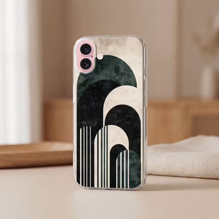 Telefoonhoesje - Bogen - Donkergroen - Lijnen — 3