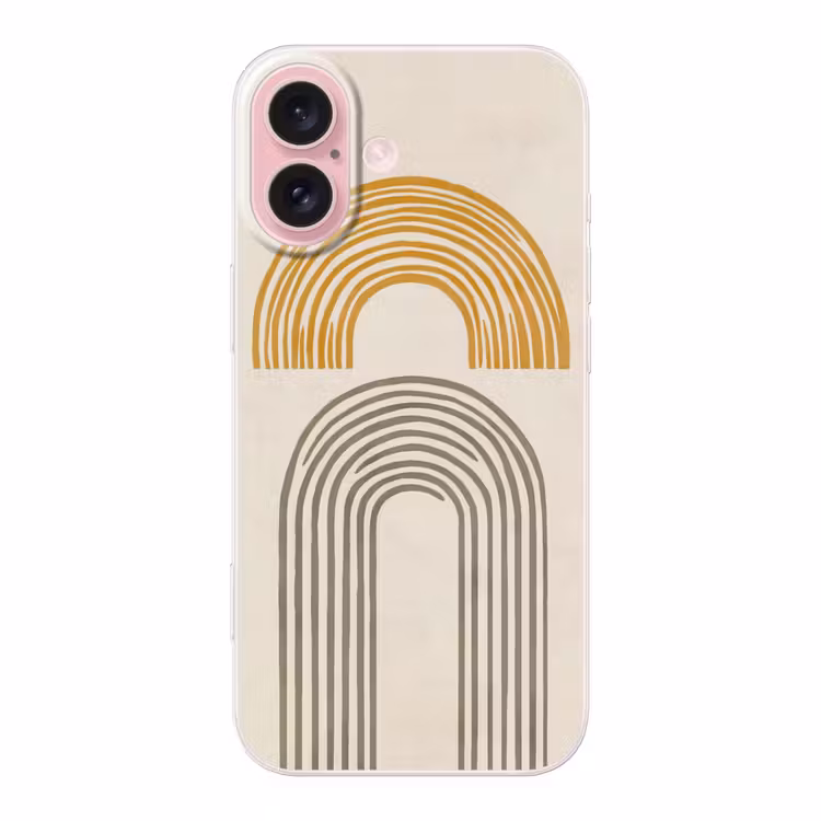 Telefoonhoesje - Bogen - Lijnen - Oranje - Minimalistisch — 1