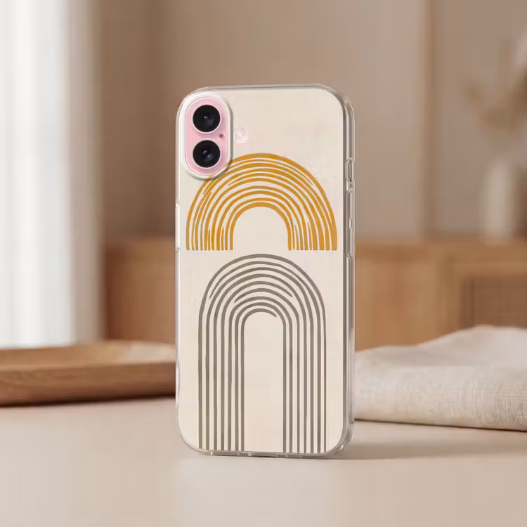 Telefoonhoesje - Bogen - Lijnen - Oranje - Minimalistisch — 3