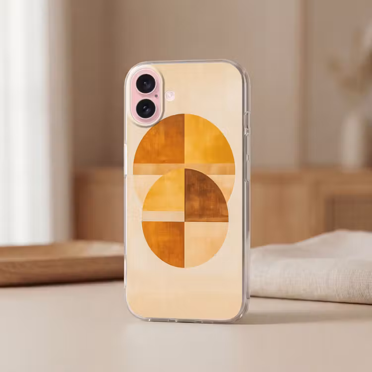 Telefoonhoesje - Cirkels - Geel - Minimalistisch — 3