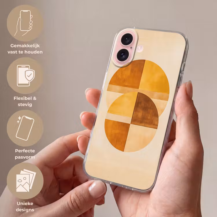 Telefoonhoesje - Cirkels - Geel - Minimalistisch — 4