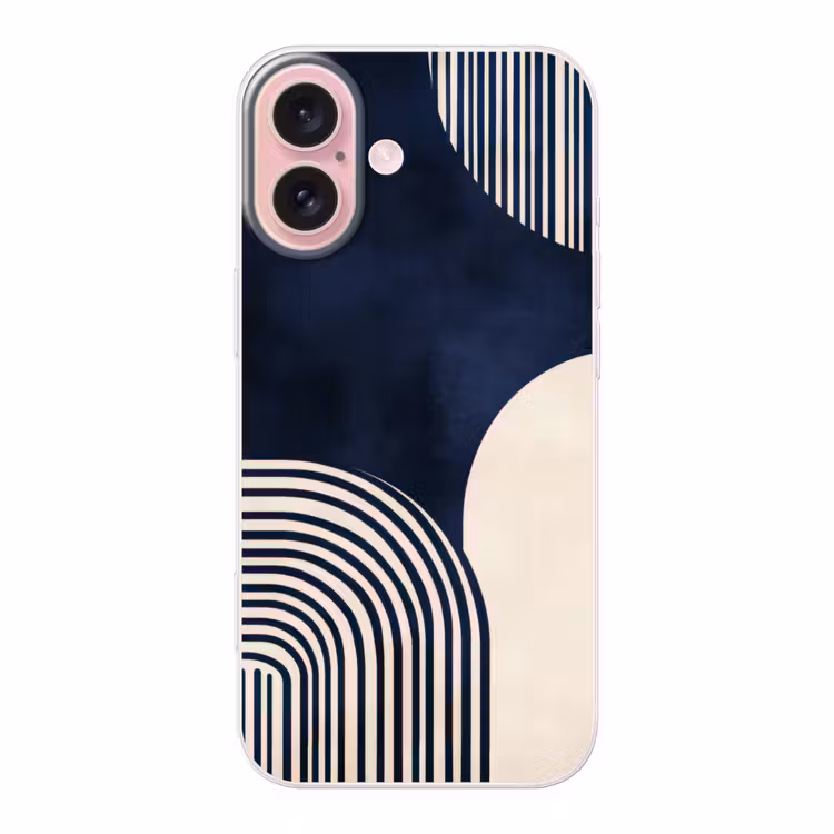 Telefoonhoesje - Donkerblauw - Abstract - Lijnen — 1