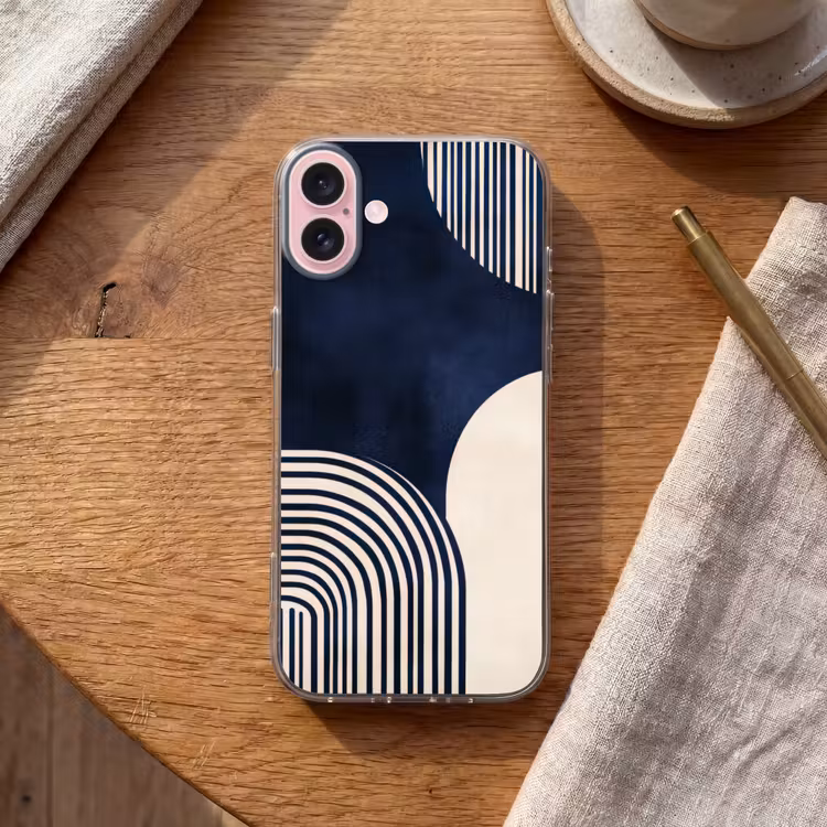 Telefoonhoesje - Donkerblauw - Abstract - Lijnen — 2