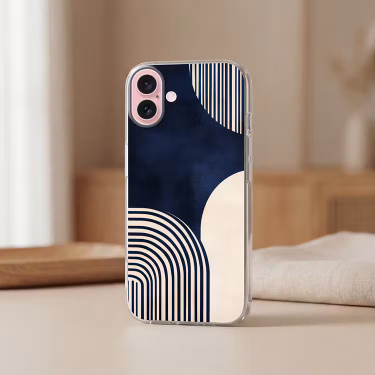 Telefoonhoesje - Donkerblauw - Abstract - Lijnen — 3