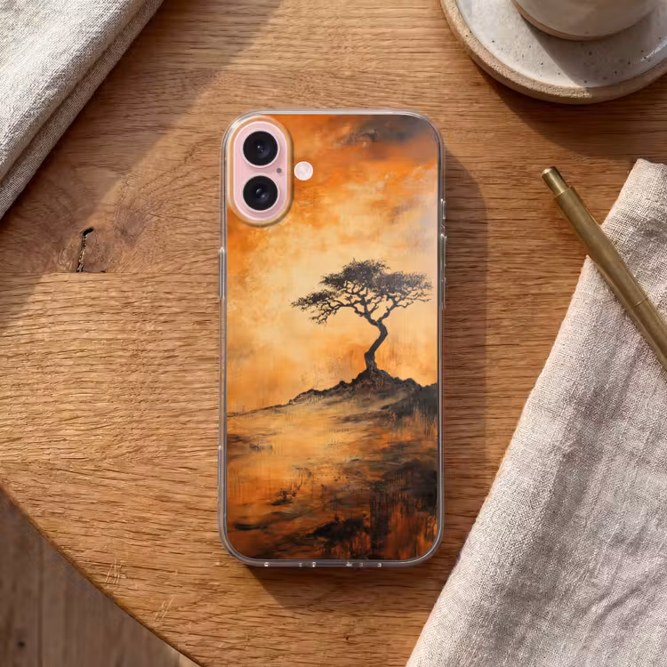 Telefoonhoesje - Boom - Landschap - Oranje — 2