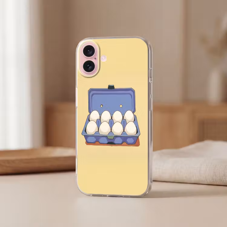 Telefoonhoesje - Eieren - Doos - Minimalistisch - Blauw — 3
