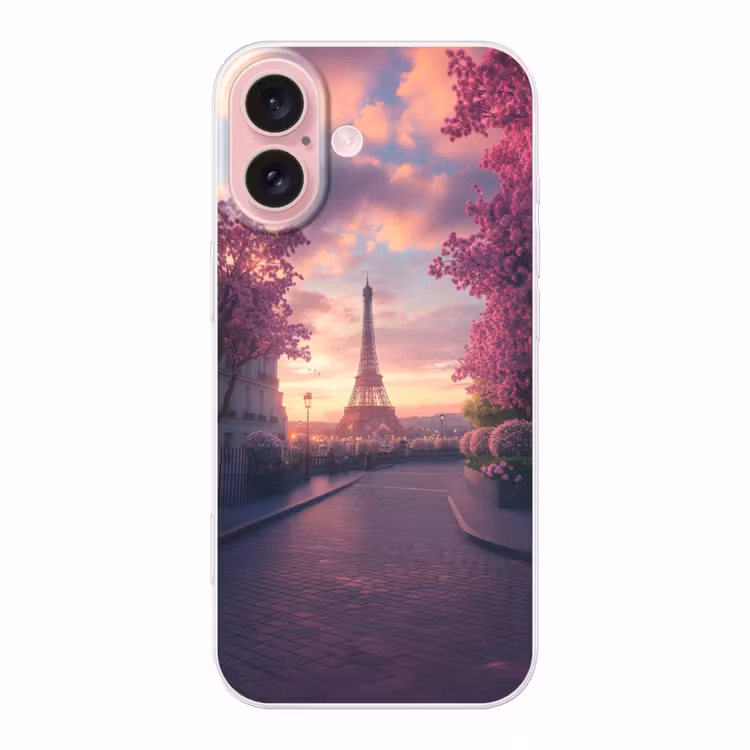 Telefoonhoesje - Eiffeltoren - Parijs - Roze — 1