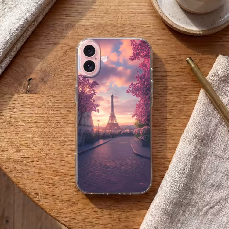 Telefoonhoesje - Eiffeltoren - Parijs - Roze — 2