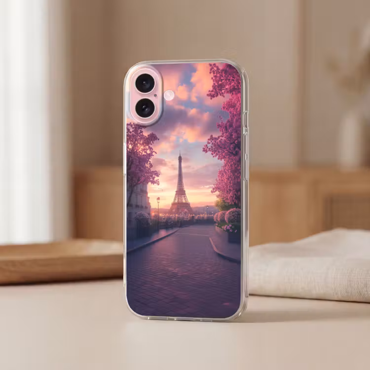 Telefoonhoesje - Eiffeltoren - Parijs - Roze — 3