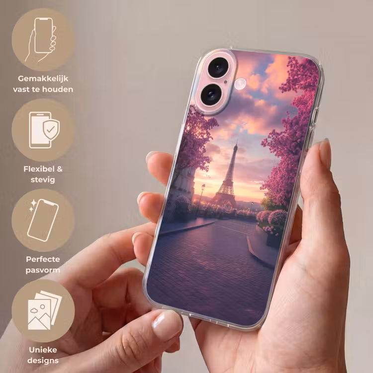 Telefoonhoesje - Eiffeltoren - Parijs - Roze — 4