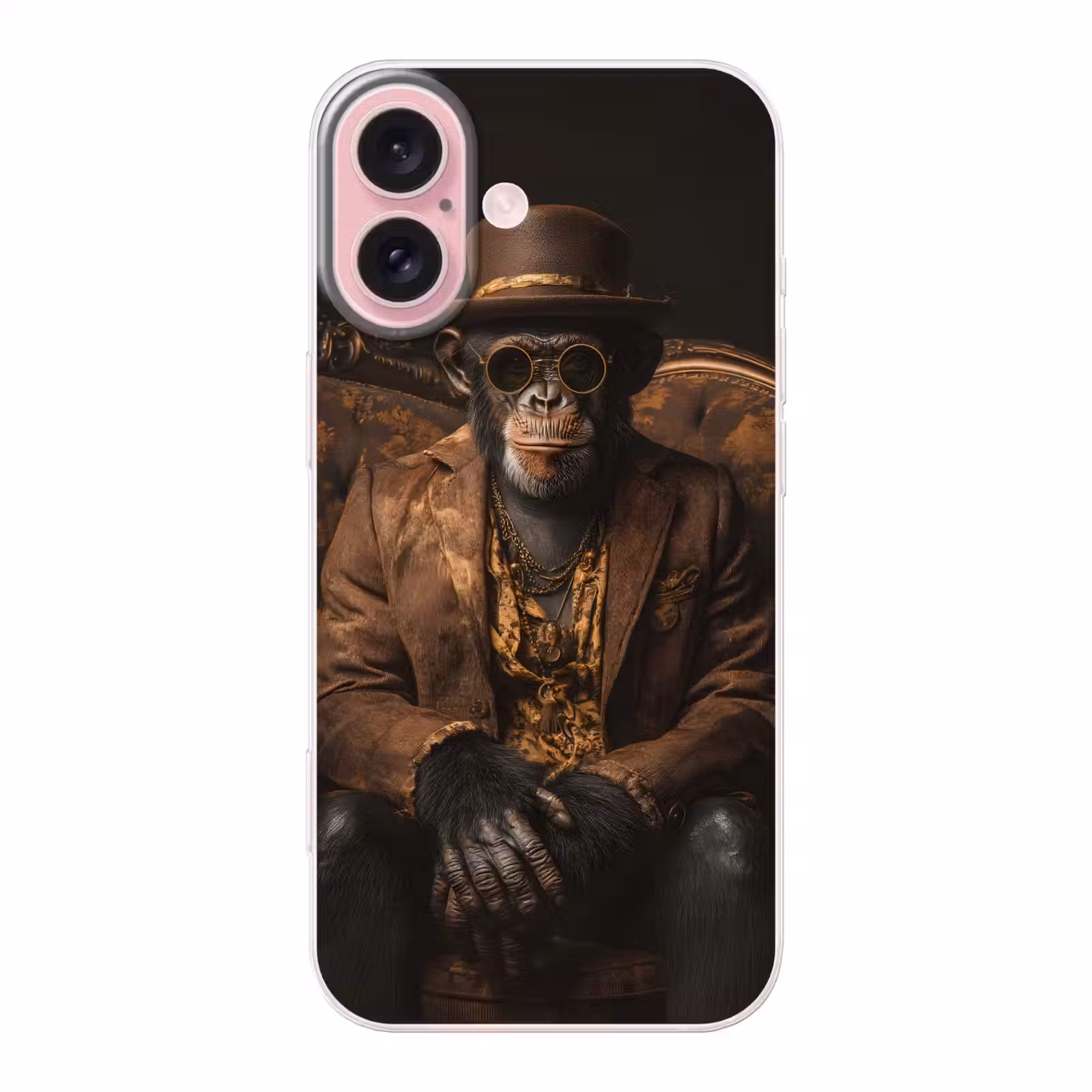 Telefoonhoesje - Chimpansee - Stoel - Pak - Bruin — 1