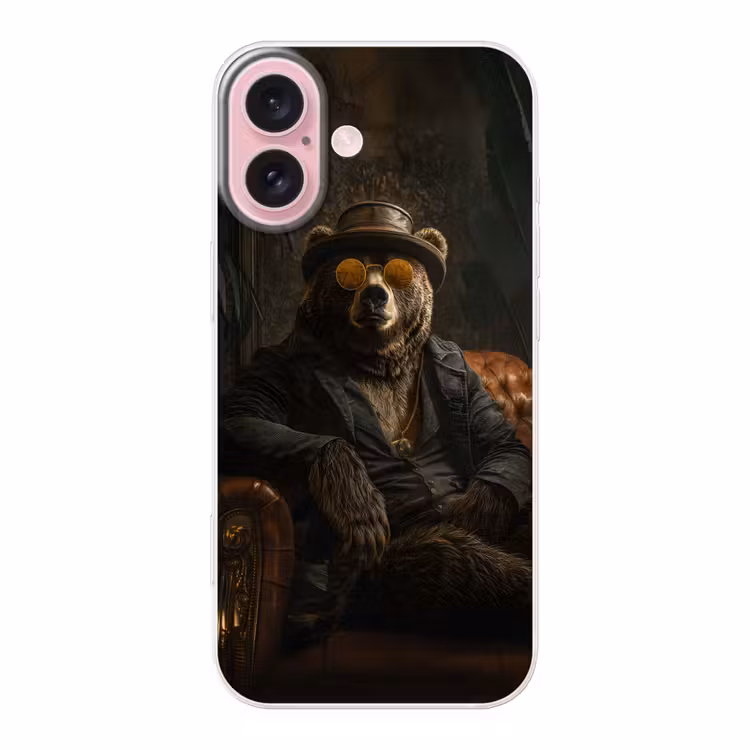 Telefoonhoesje - Beer - Bruin - Pak - Hoed — 1