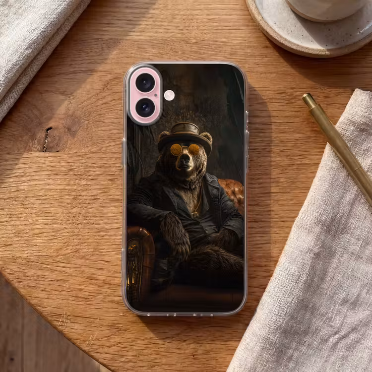 Telefoonhoesje - Beer - Bruin - Pak - Hoed — 2