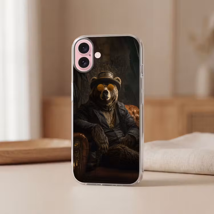 Telefoonhoesje - Beer - Bruin - Pak - Hoed — 3