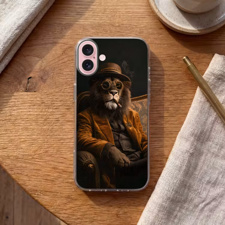 Telefoonhoesje - Bril - Leeuw - Bank - Hoed — 2