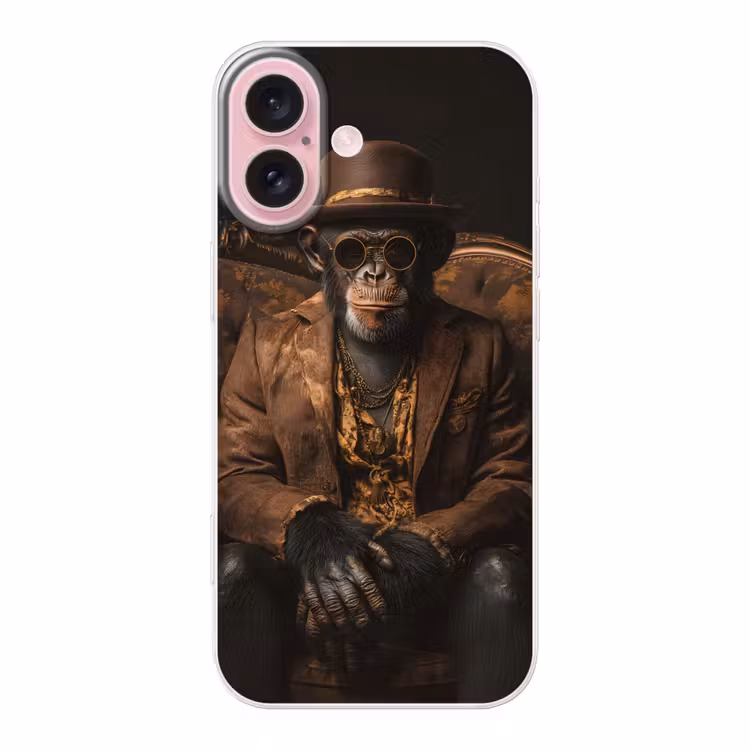 Telefoonhoesje - Chimpansee - Stoel - Pak - Bruin — 1