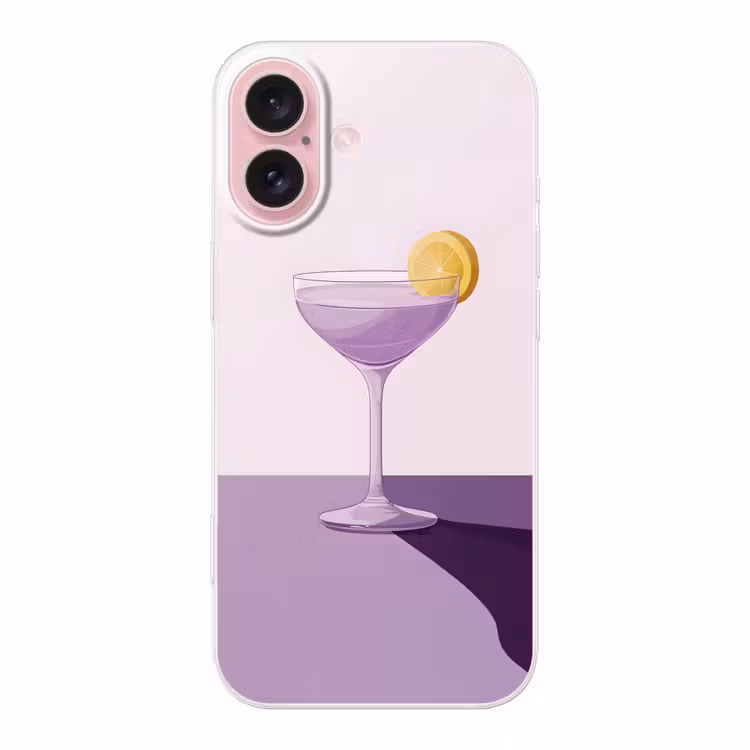 Telefoonhoesje - Cocktail - Paars - Minimalistisch - Citroen — 1