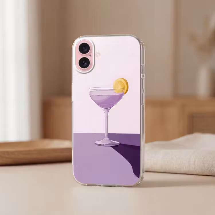 Telefoonhoesje - Cocktail - Paars - Minimalistisch - Citroen — 3