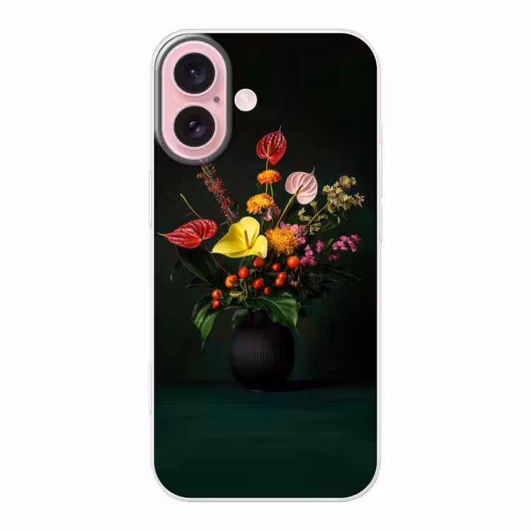 Telefoonhoesje - Bloemen - Vaas - Zwart — 1