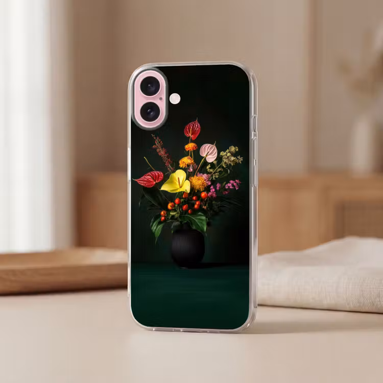 Telefoonhoesje - Bloemen - Vaas - Zwart — 3
