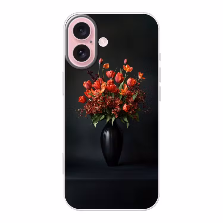 Telefoonhoesje - Boeket - Tulpen - Vaas - Rood — 1