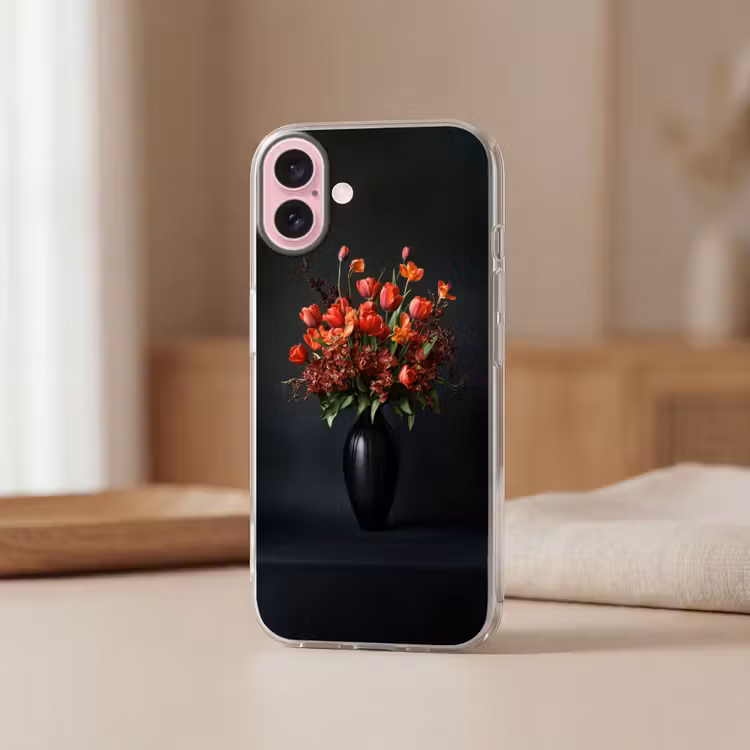 Telefoonhoesje - Boeket - Tulpen - Vaas - Rood — 3
