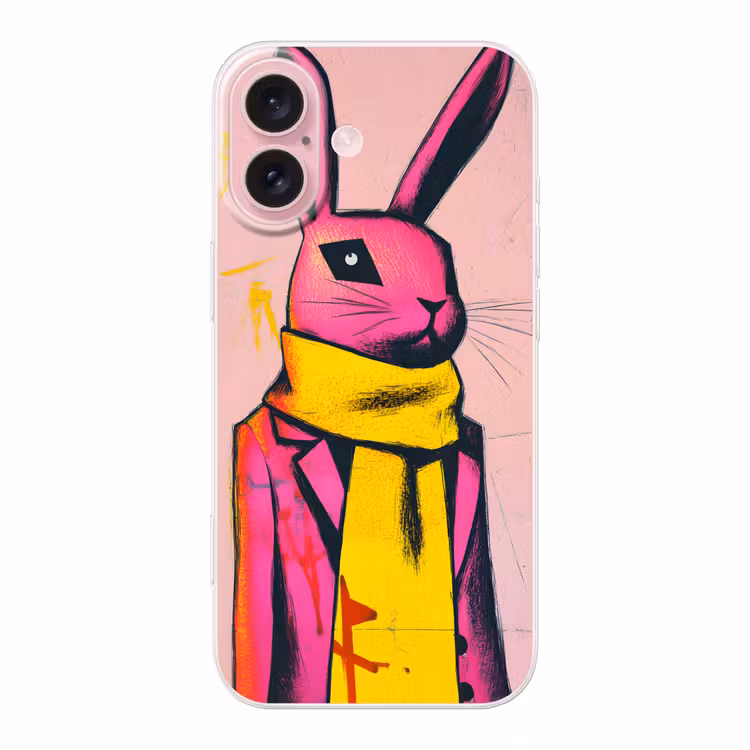 Telefoonhoesje - Abstract - Konijn - Sjaal - Geel — 1
