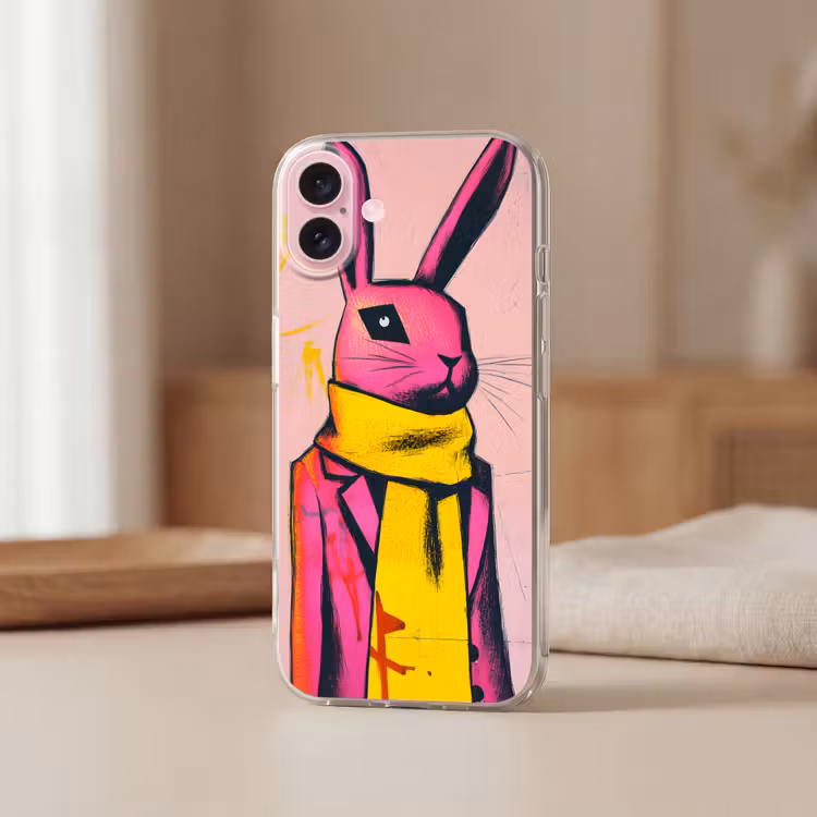 Telefoonhoesje - Abstract - Konijn - Sjaal - Geel — 3