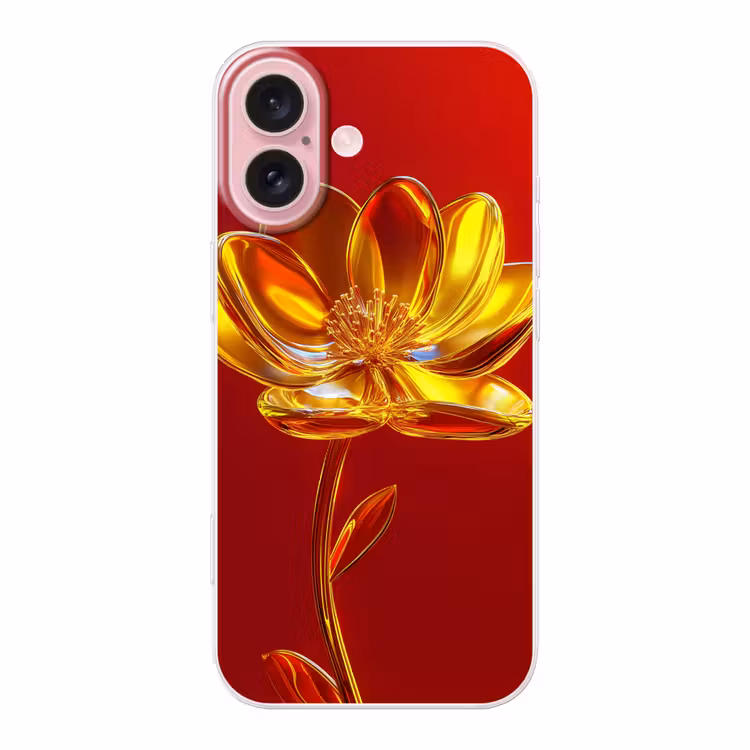 Telefoonhoesje - Bloem - Goud - Glazen — 1