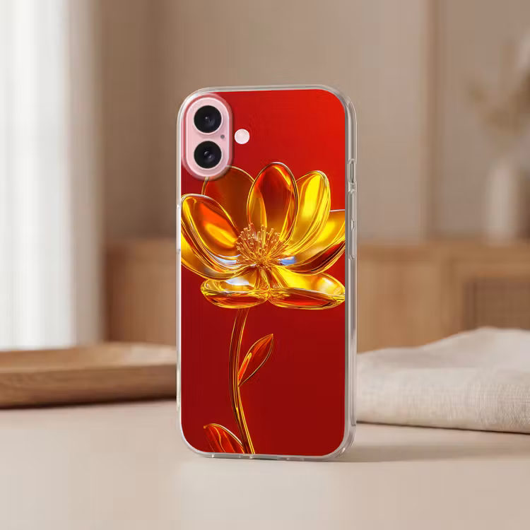 Telefoonhoesje - Bloem - Goud - Glazen — 3