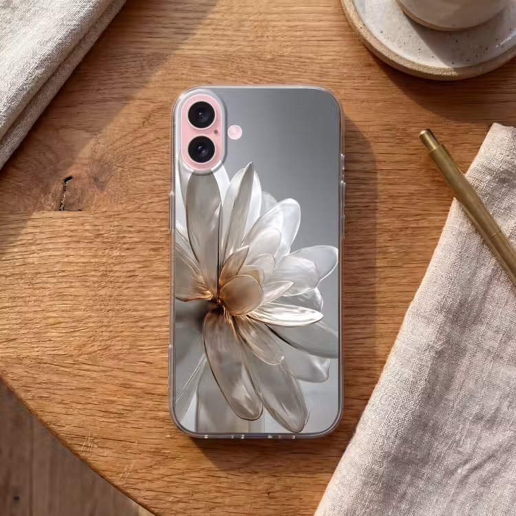 Telefoonhoesje - Bloem - Wit - Neutraal — 2