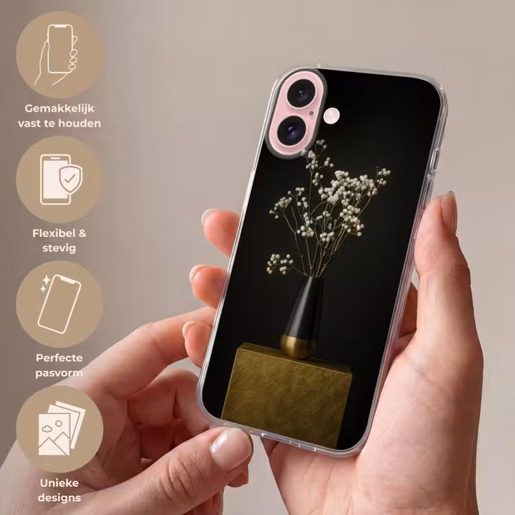 Telefoonhoesje - Bloembollen - Wit - Vaas - Minimalistisch — 4
