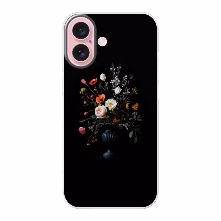 Telefoonhoesje - Bloemstuk - Vaas - Zwart — 1