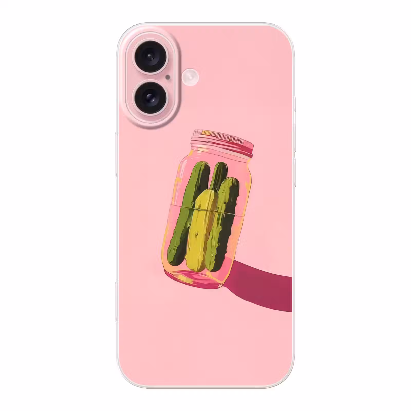 Telefoonhoesje - Augurken - Pot - Schaduw - Roze — 1