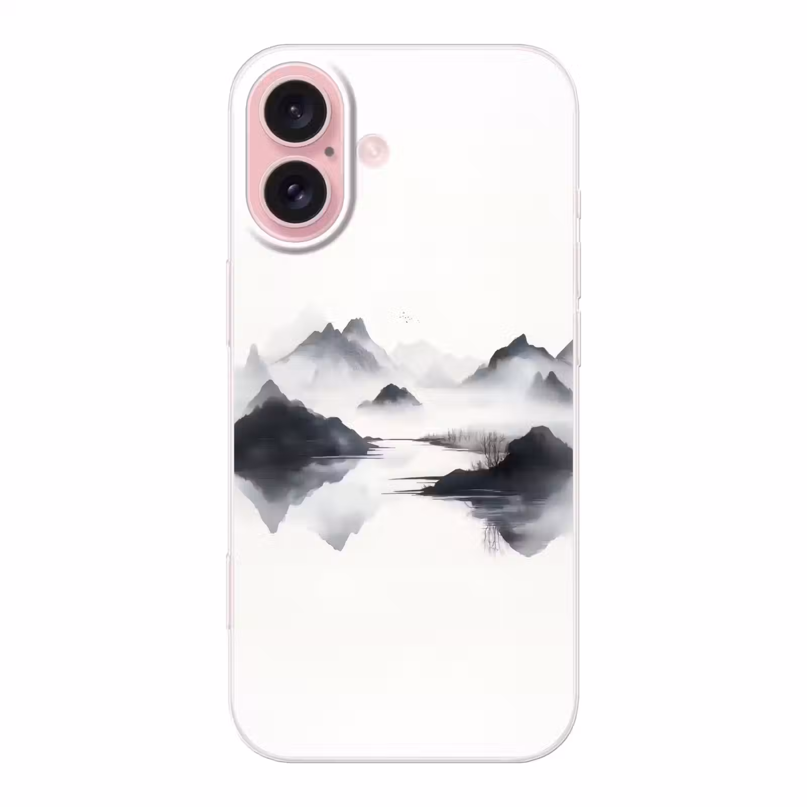 Telefoonhoesje - Bergen - Mistig - Water - Wit — 1