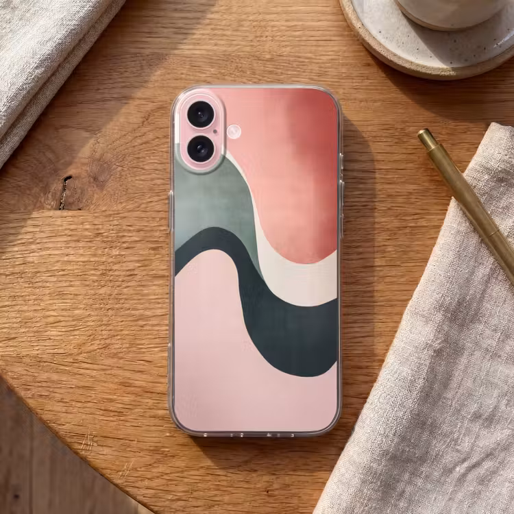 Telefoonhoesje - Abstract - Golven - Sierlijk - Roze — 2