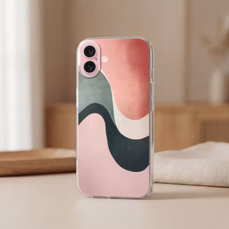Telefoonhoesje - Abstract - Golven - Sierlijk - Roze — 3