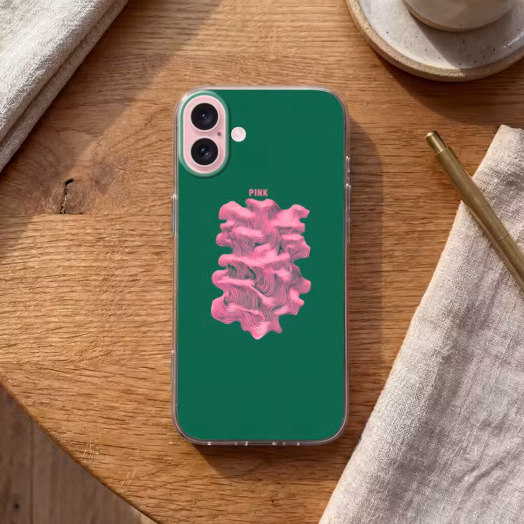 Telefoonhoesje - Abstract - Pink - Lijnen - Groen — 2