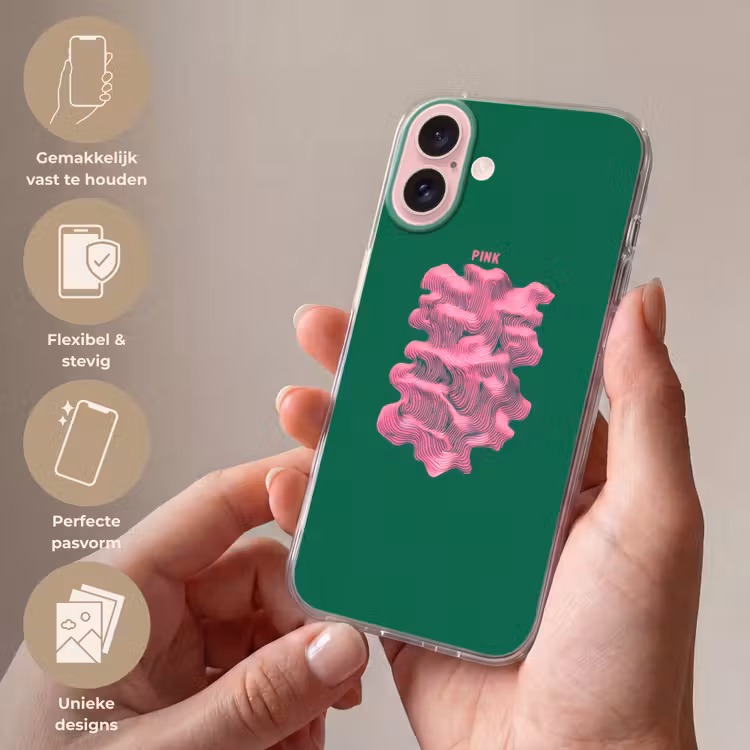 Telefoonhoesje - Abstract - Pink - Lijnen - Groen — 4