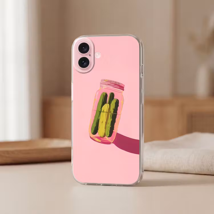 Telefoonhoesje - Augurken - Pot - Schaduw - Roze — 3