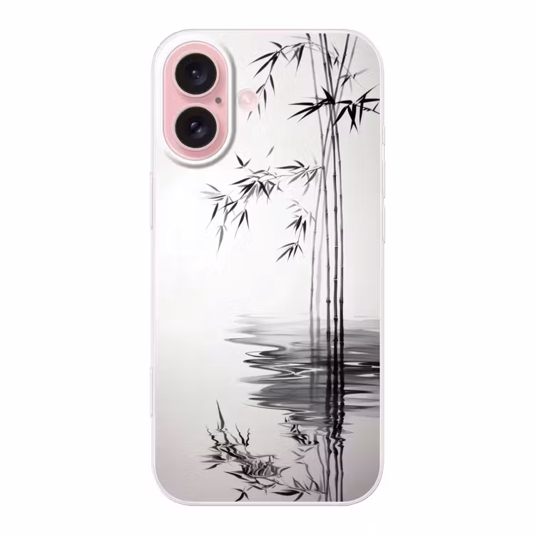 Telefoonhoesje - Bamboestammen - Water - Minimalistisch - Wit — 1
