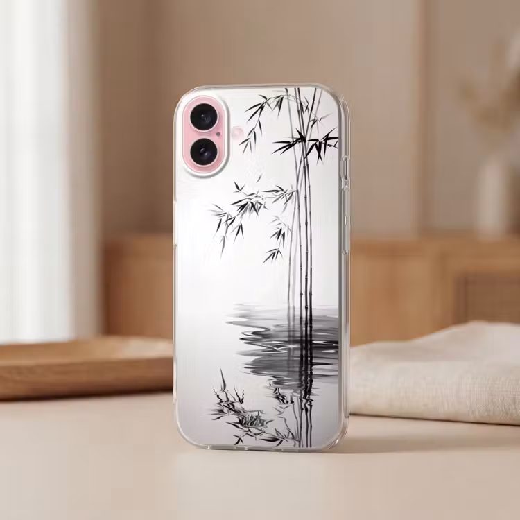 Telefoonhoesje - Bamboestammen - Water - Minimalistisch - Wit — 3