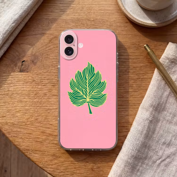 Telefoonhoesje - Blad - Groen - Illustratie - Minimalistisch — 2